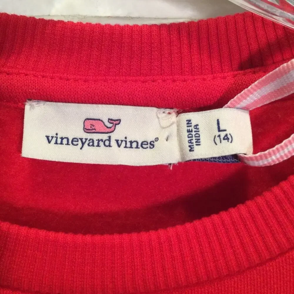 Vineyard Vines Girls Tiered Skirt Velvet Red Knit Dress Size L/14 New with Tags